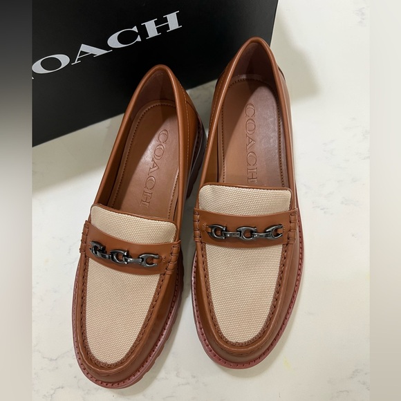 Coach Brown and Cream Chunky Loafers - Picture 2 of 7